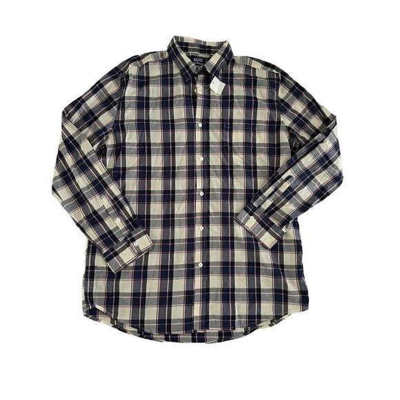 BLUE Saks Fifth Avenue Mens Button Down Collared Shirt Size XXL - Picture 1 of 7